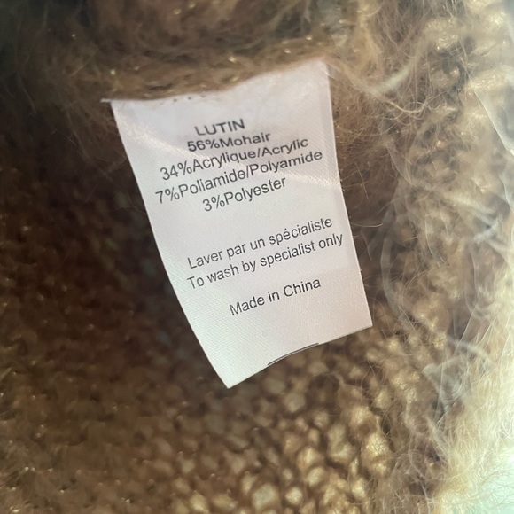 ANTHROPOLOGIE Mes Demoiselles Lutin metallic mohair-blend V NECK sweater 3 L XL - Picture 5 of 5